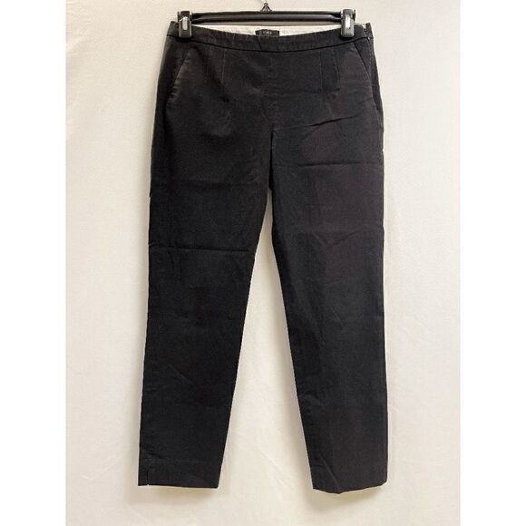J.Crew Women's Mid rise Straight Leg Trouser Pants Black Size 8T - Picture 1 of 6